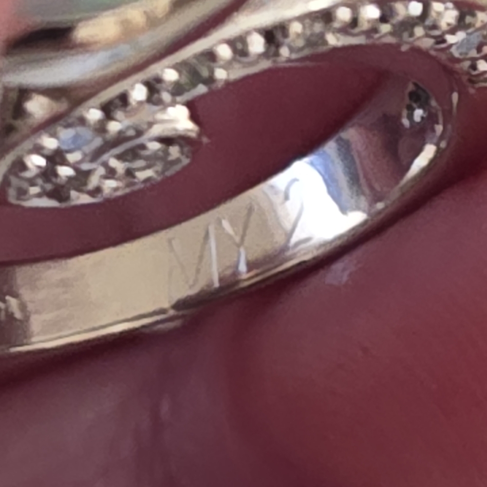 10 Gram 14kt White Gold Ethiopian Opal & Diamond Ring - Picture 12 of 16